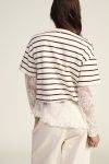 Maglia a righe con maniche e fondo in pizzo Dixie 1