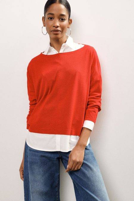 Maglione donna fit morbido scollo barca Dixie 1