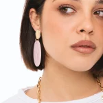 Orecchini pendenti con pietra ovale Mya Accessories