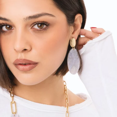 Orecchini pendenti con pietra ovale Mya Accessories