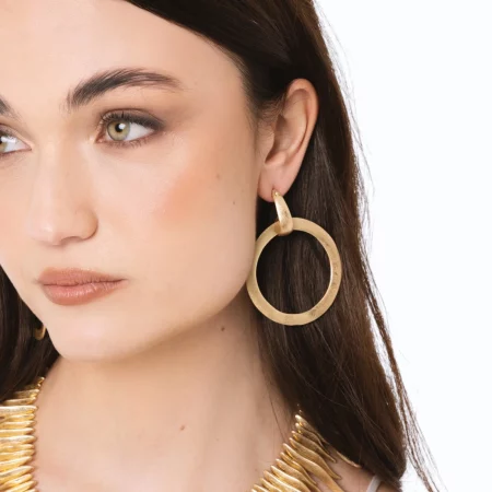 Orecchini pendenti in metallo antichizzato circolare Mya Accessories