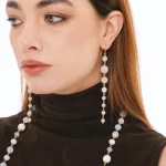 Orecchini pendenti lunghi con pietre dure a sfera Mya Accessories 0