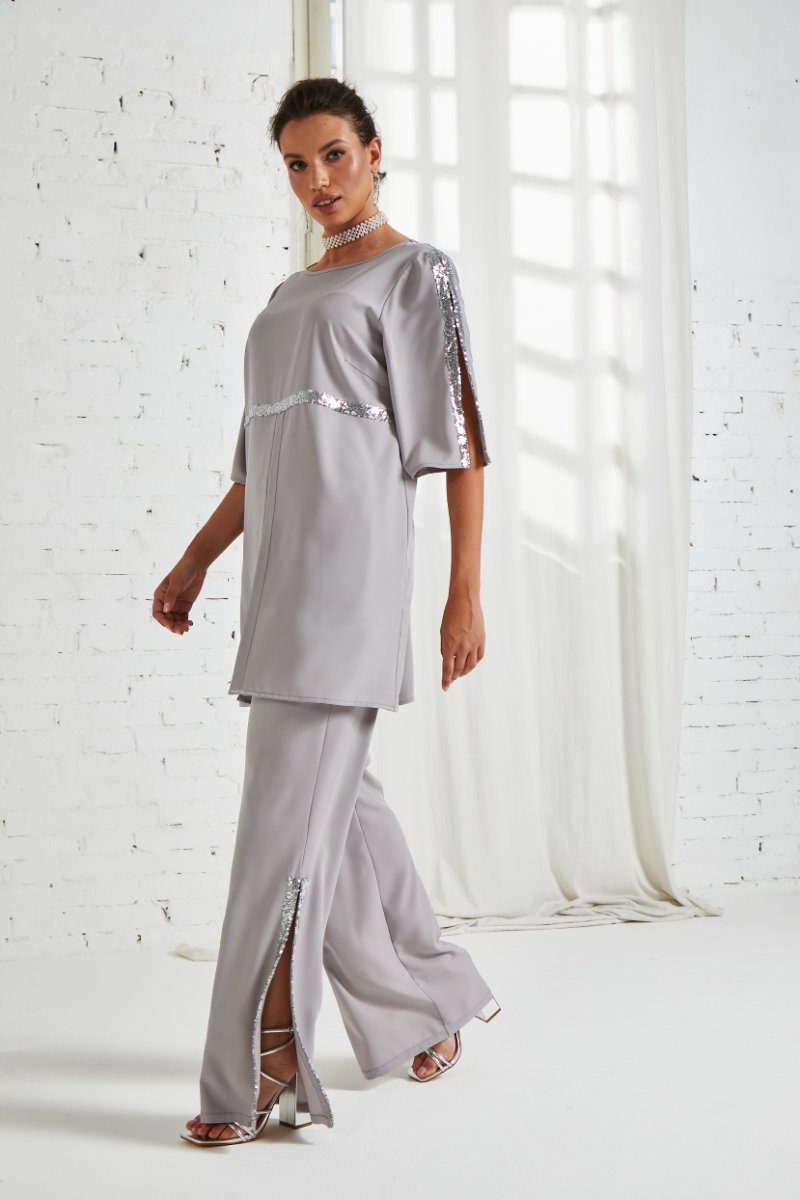 Pantaloni con spacchetti e strass GiglioRosso Pantaloni con spacchetti e strass GiglioRosso