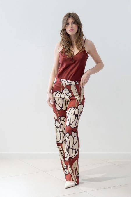 Pantaloni gamba dritta in fantasia Diana Gallesi (3)