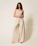 Pantaloni in misto lino con lurex Twinset Actitude