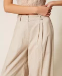 Pantaloni in misto lino con lurex Twinset Actitude