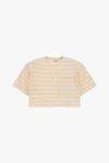 T shirt a righe cropped con tasca Dixie 0