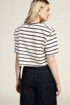 T shirt a righe cropped con tasca Dixie 0
