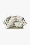 T shirt a righe cropped con tasca Dixie 0