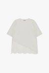T shirt asimmetrica con bordo in pizzo Dixie