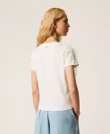 T shirt con fiori in tulle Twinset Actitude 0