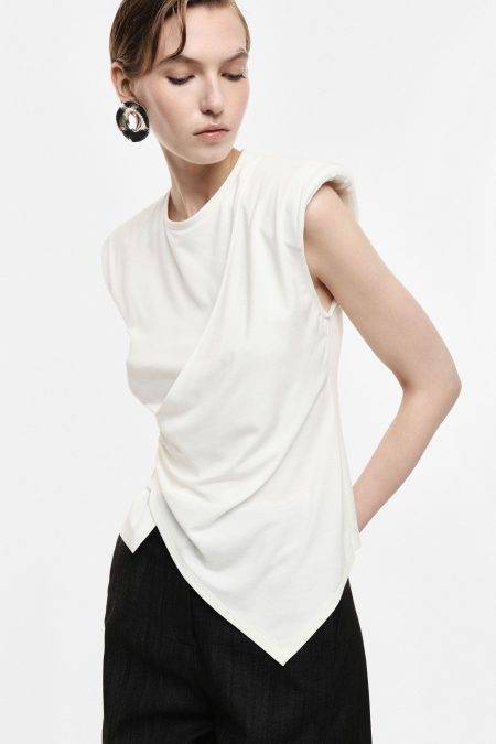 Top asimmetrico con drappeggio Imperial