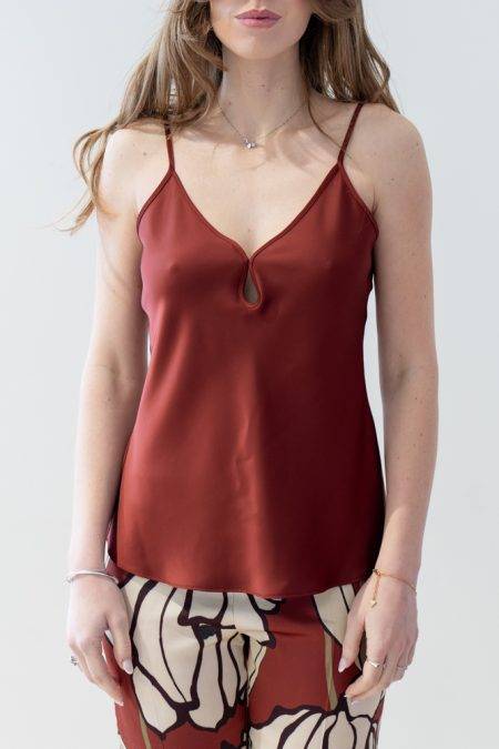 Top satin con bretelline Diana Gallesi (2)