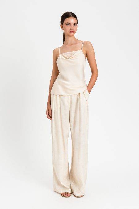 Top satin con pizzo Twinset Actitude