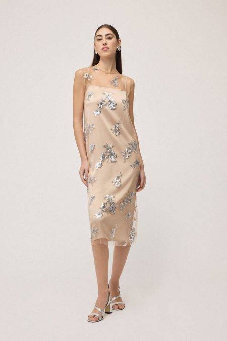 Abito midi in tulle ricamato Ottod'Ame