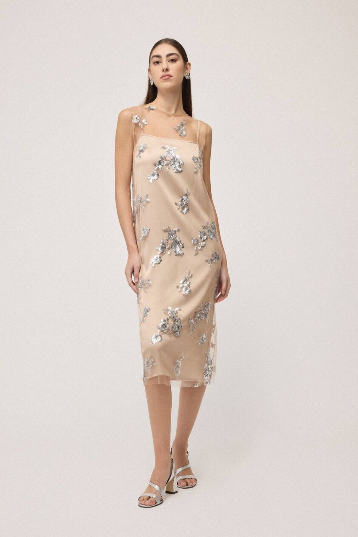 Abito midi in tulle ricamato Ottod’Ame Abito midi in tulle ricamato Ottod'Ame