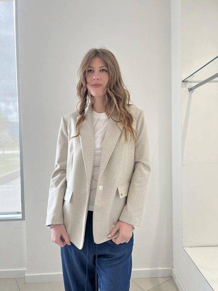 Blazer a righe over con paillettes Please (3)