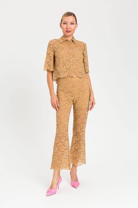 Camicia cropped in pizzo Twinset Actitude