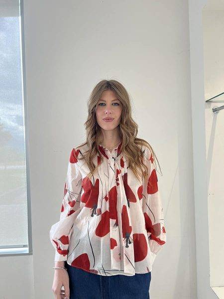Camicia stampata in organza Diana Gallesi (1)