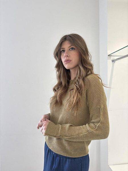 Maglia traforata in lino SOLOTRE (1)