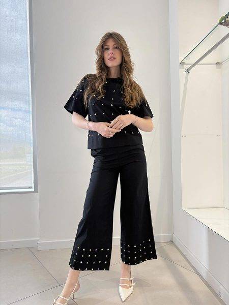 Pantaloni palazzo con applicazioni JIJIL (1)