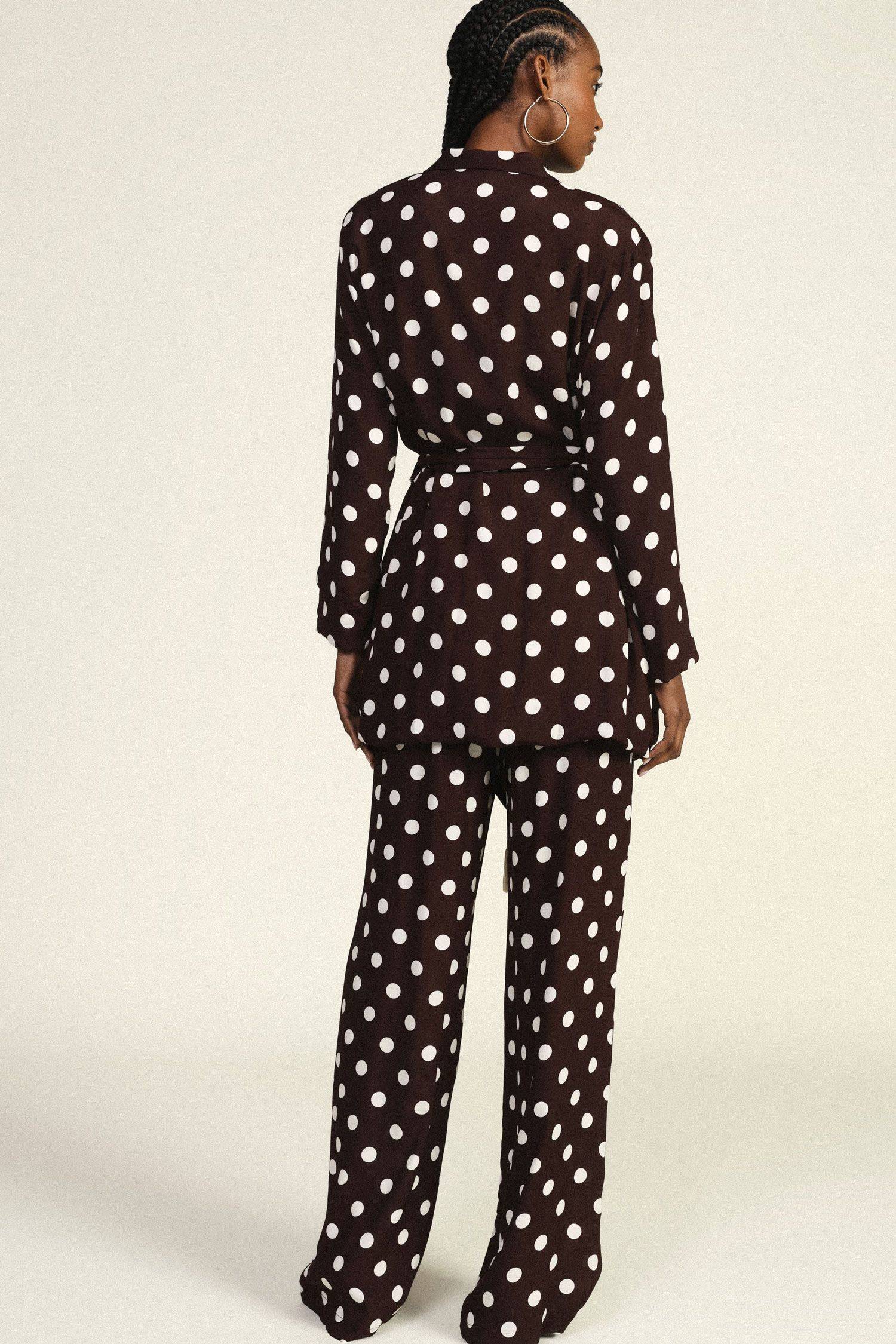 Pantaloni palazzo fantasia a pois Dixie 0 Pantaloni palazzo fantasia a pois Dixie 0