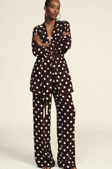 Pantaloni palazzo fantasia a pois Dixie