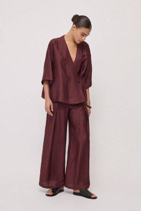 Pantaloni palazzo in misto lino Ottod'Ame