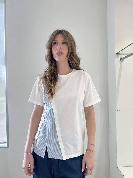 T Shirt con inserto camicia SOLOTRE (1)