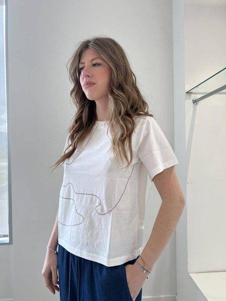 T Shirt velata con cuciture a contrasto BOMBOOGIE (1)