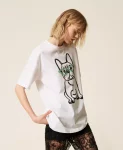 T shirt over MYFO con stampa e ricamo Twinset Actitude 0