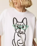 T shirt over MYFO con stampa e ricamo Twinset Actitude 0