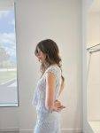 Top corto in pizzo floreale con scollo a v Imperial (1)