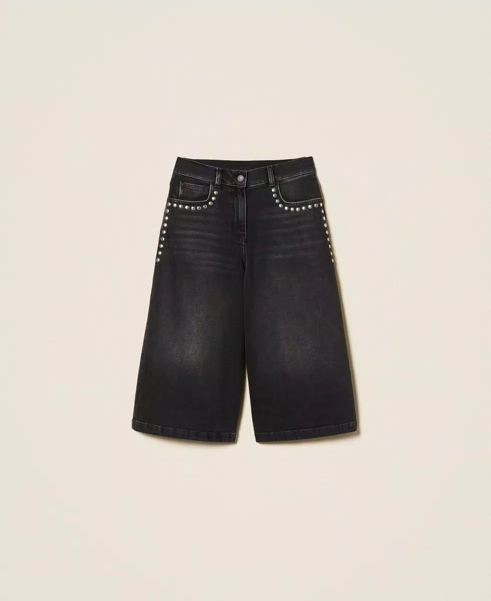 Bermuda in jeans con borchie Twinset Actitude 3 Bermuda in jeans con borchie Twinset Actitude 3