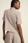 Blazer corto a righe con maniche corte e bottoni Dixie