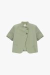 Blazer corto a righe con maniche corte e bottoni Dixie