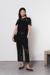 Blusa in cotone con intarsi di pizzo Milva.Mi