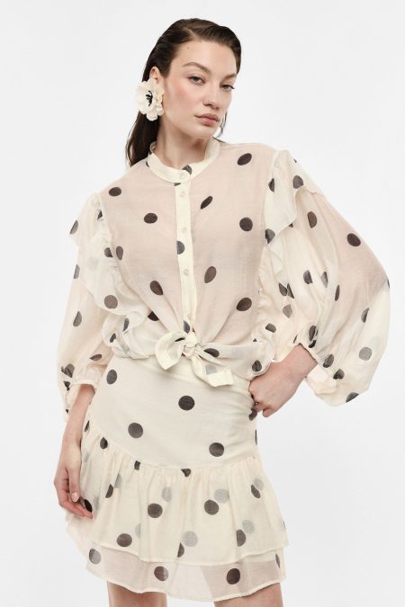 Camicia a pois con volants Imperial