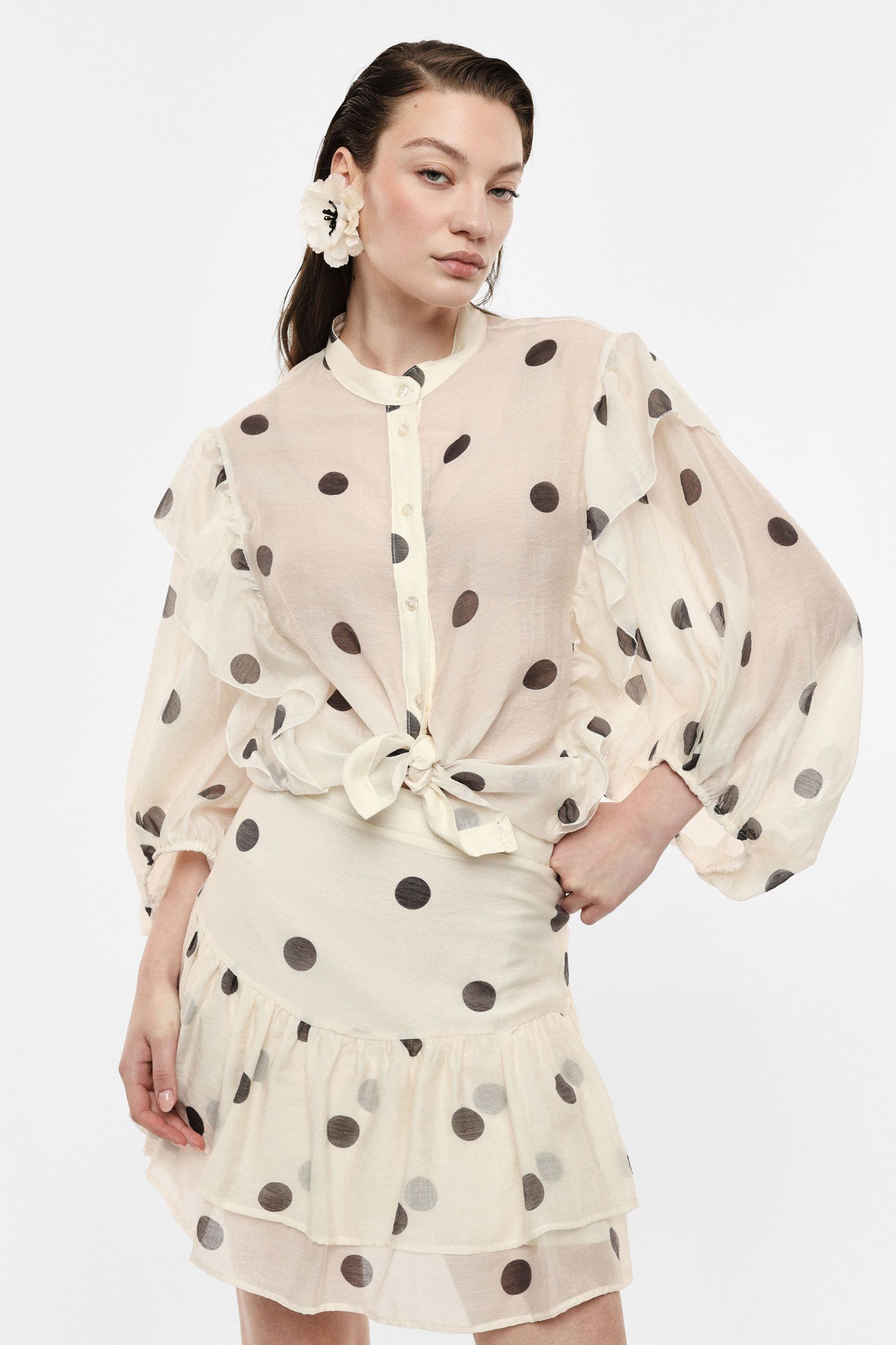 Camicia a pois con volants Imperial Camicia a pois con volants Imperial