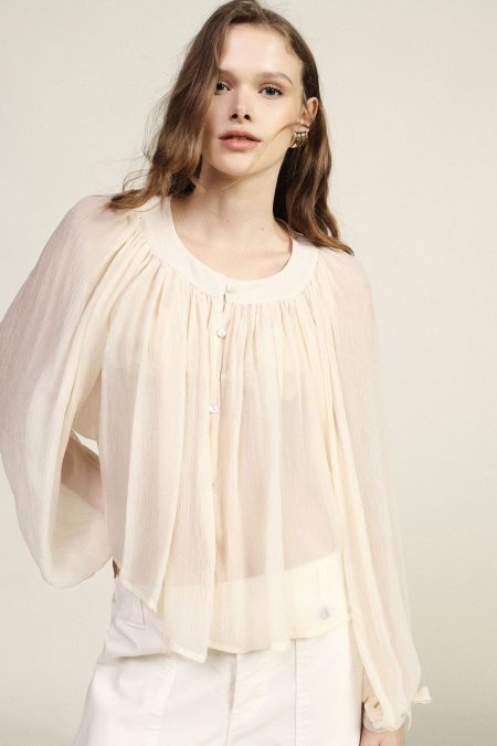 Camicia ampia con maniche lunghe e bottoni Dixie