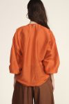 Camicia con volant davanti e maniche lunghe Dixie