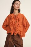 Camicia con volant davanti e maniche lunghe Dixie