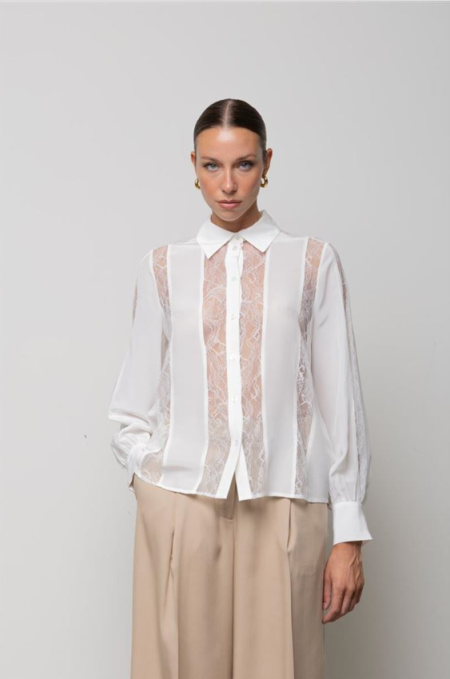 Camicia di seta con inserti in pizzo ICONA Kaos