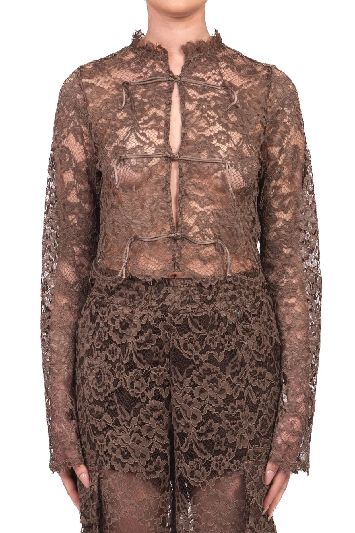 Camicia in pizzo Corto Con maniche ampie Dixie Camicia in pizzo Corto Con maniche ampie Dixie
