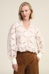 Camicia traforata con maniche ampie e volant Dixie 0
