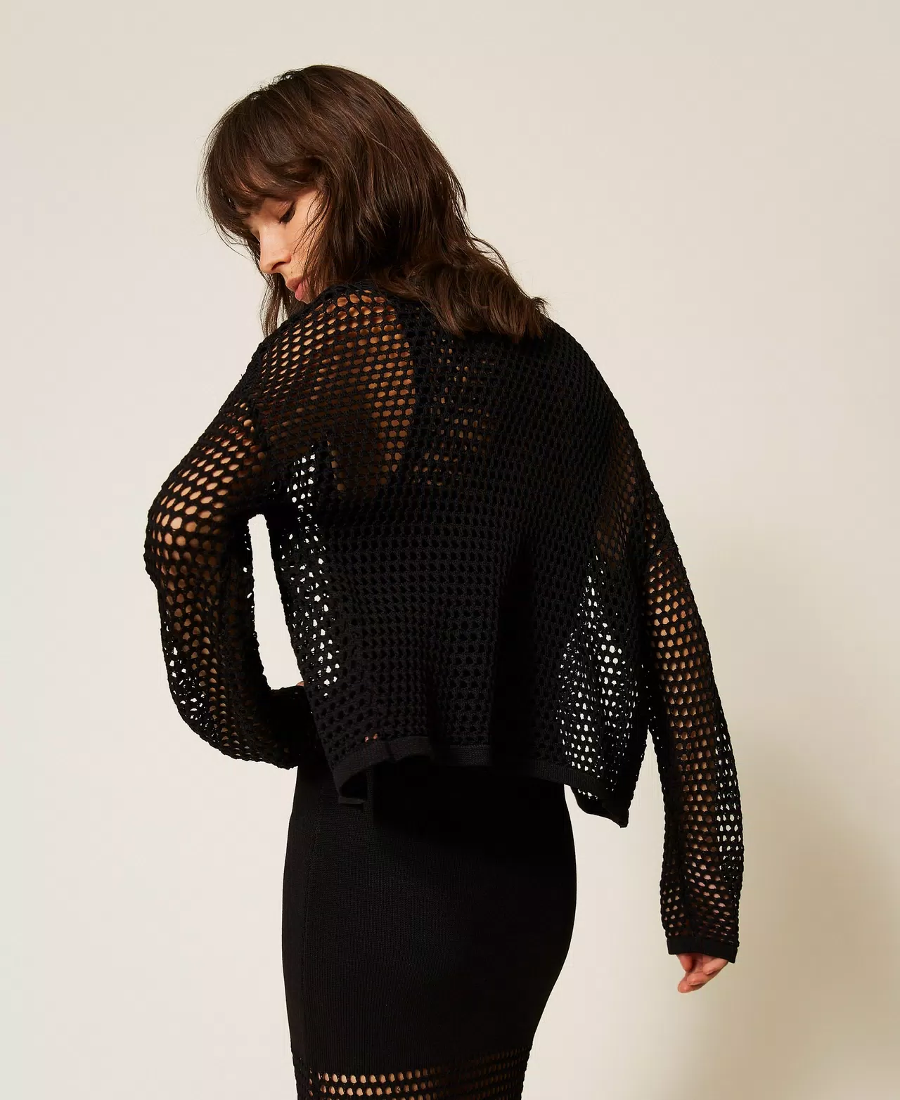 Cardigan in maglia a rete Twinset Actitude 1 Cardigan in maglia a rete Twinset Actitude 1