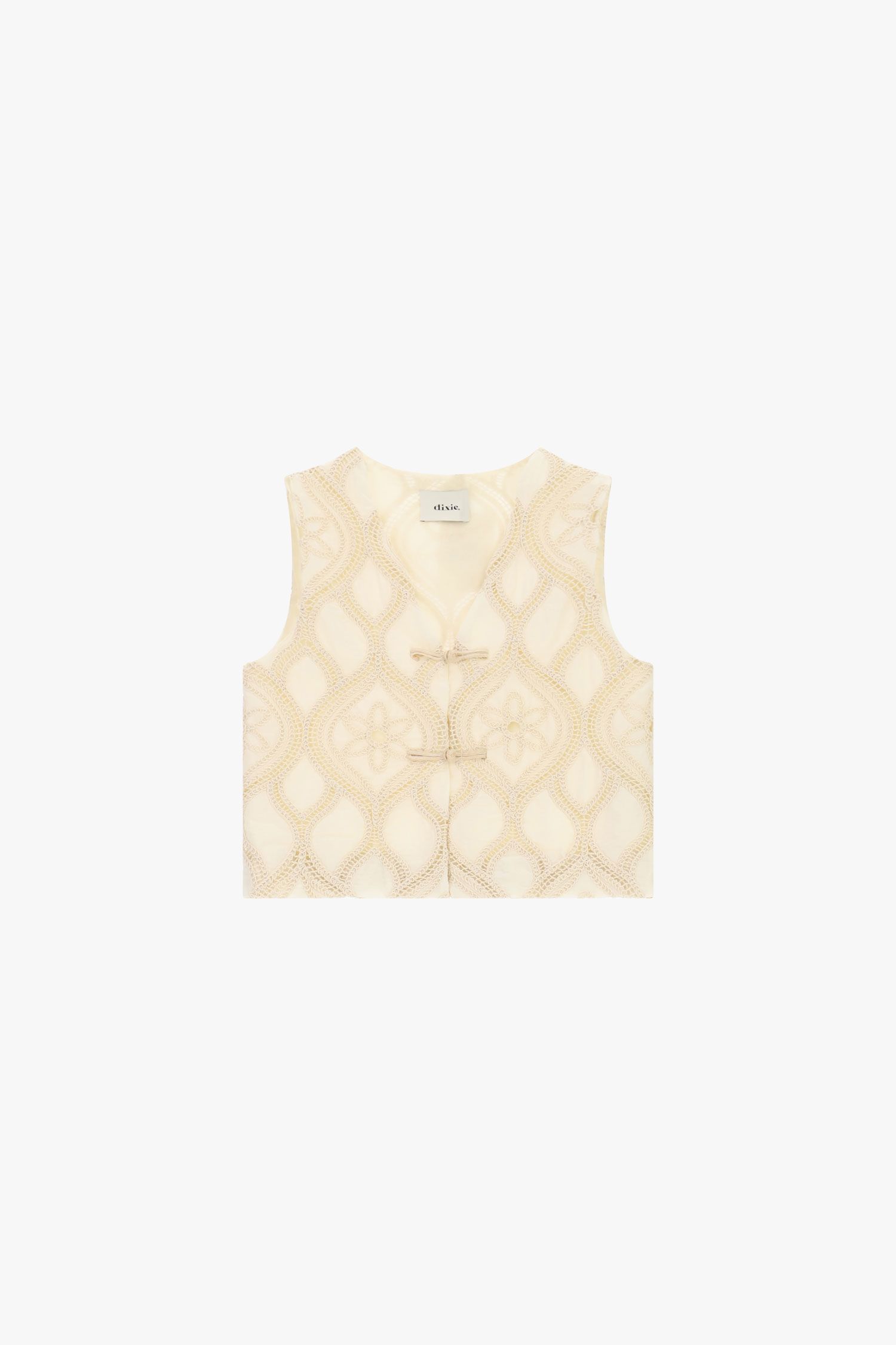 Gilet corto ricamato con chiusura a nodi Dixie 2 Gilet corto ricamato con chiusura a nodi Dixie 2