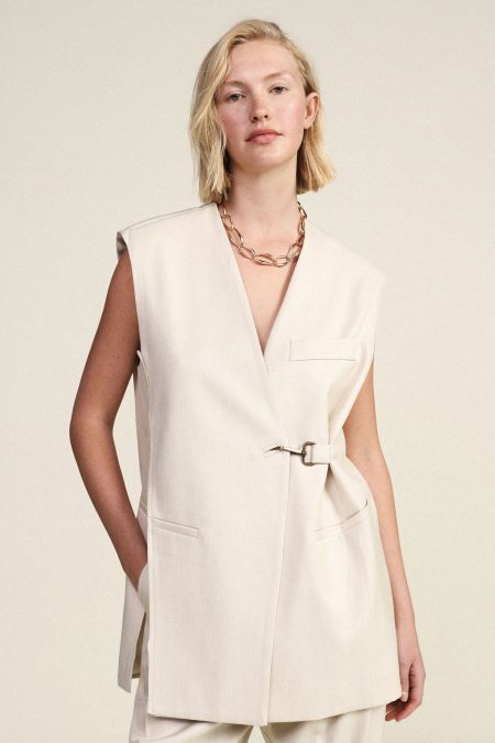 Gilet lungo con chiusura fibbia e tasche Dixie 2