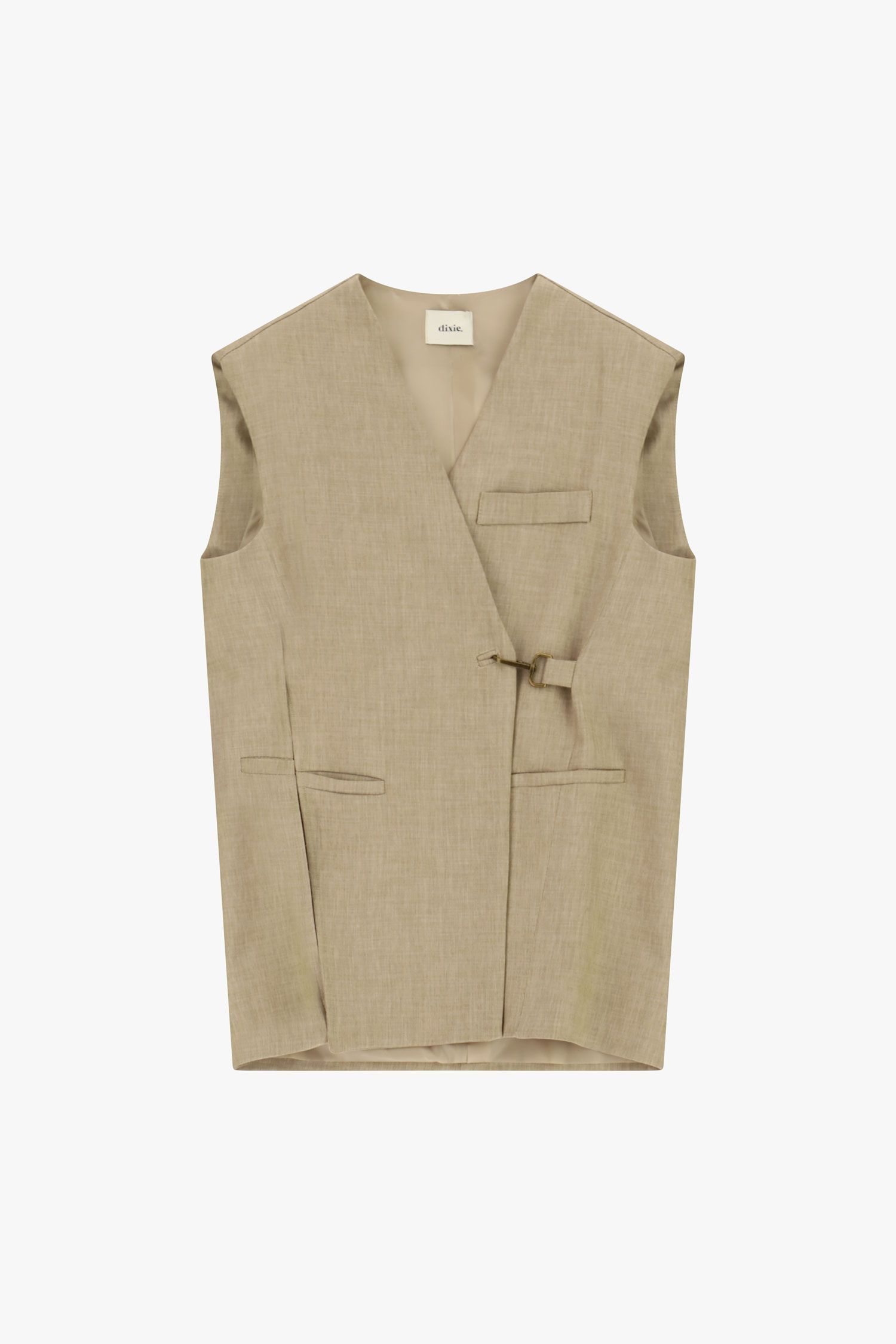 Gilet lungo con chiusura fibbia e tasche Dixie 3 Gilet lungo con chiusura fibbia e tasche Dixie 3