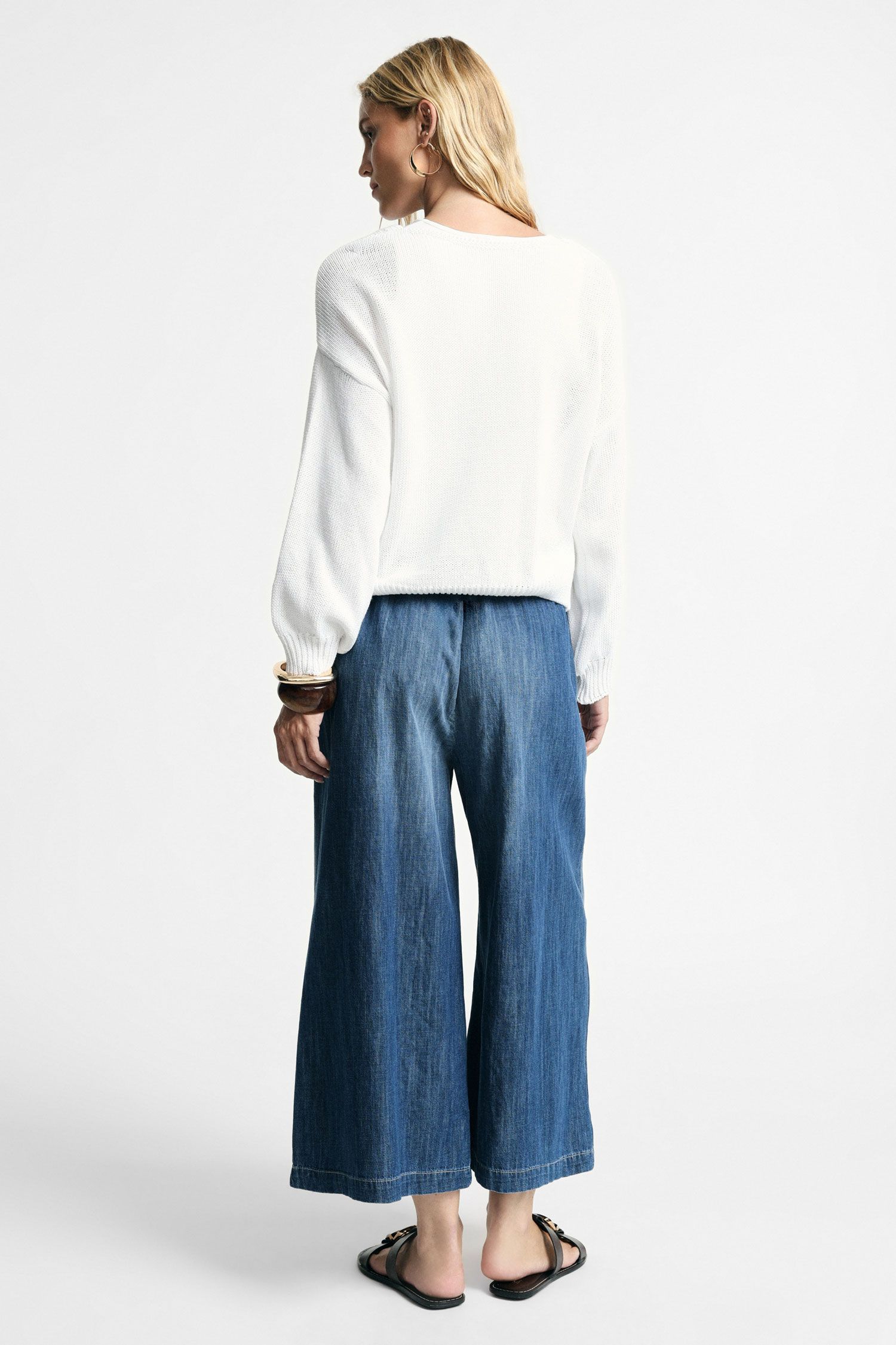Pantaloni cropped ampi con elastico Please 0 Pantaloni cropped ampi con elastico Please 0